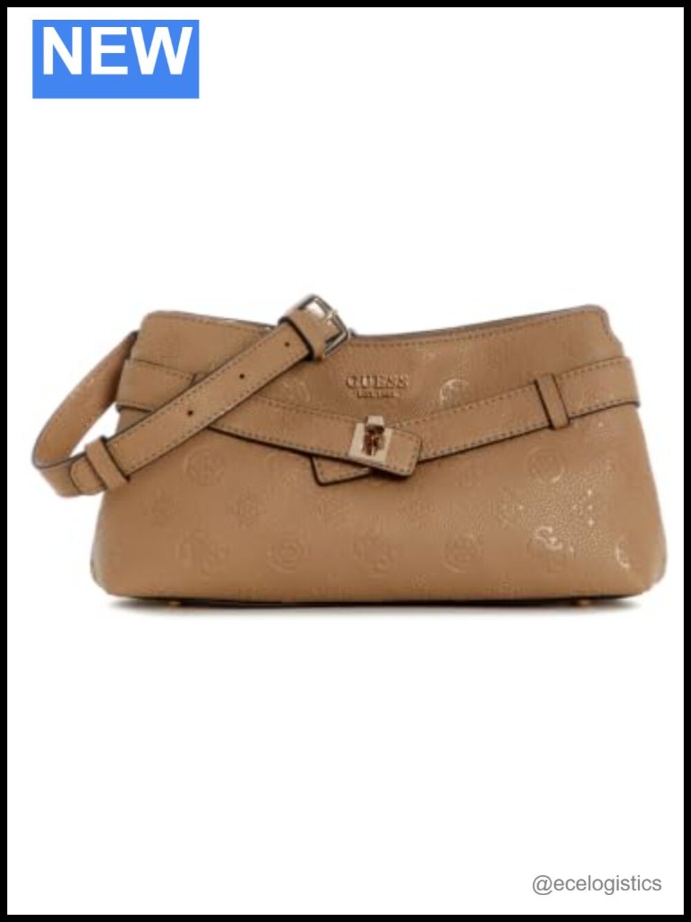 PU Leather Crossbody Bag with 3 Zip Pockets, Adjustable Strap